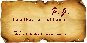 Petrikovics Julianna névjegykártya