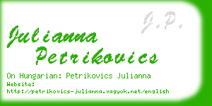 julianna petrikovics business card